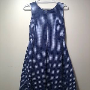 Blue and white dress